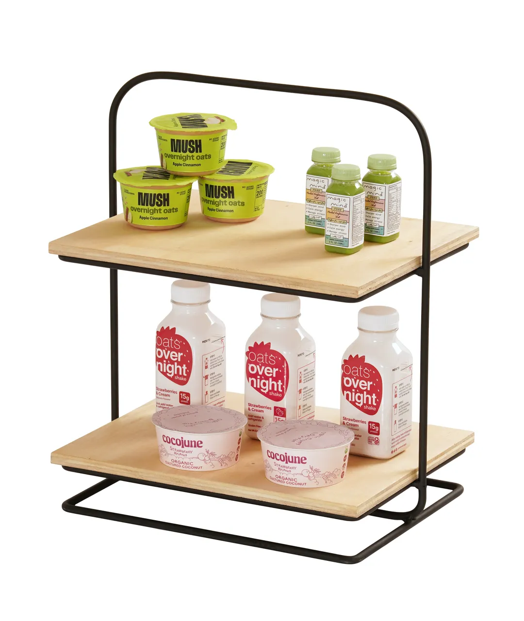 Cal-Mil 25201-2-13 Tiered Display Stand – 10.25" x 14.25" x 17.25", Black Two-Tier Wire Frame