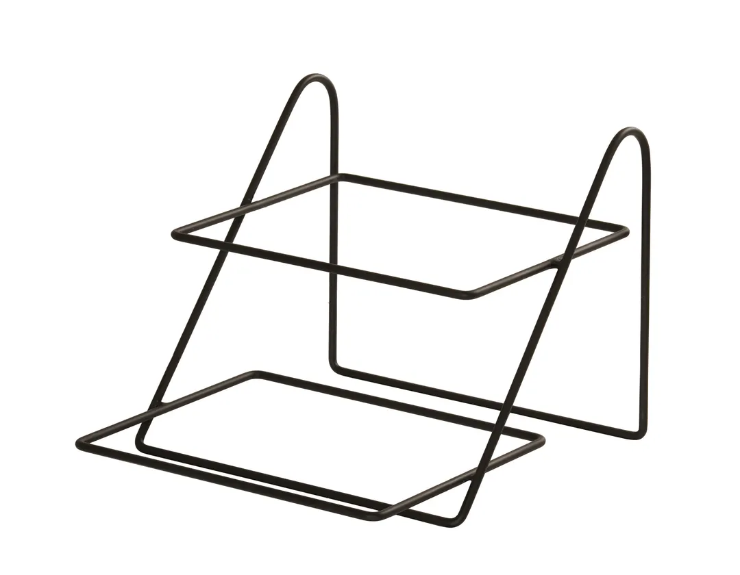 Cal-Mil 25202-1012-13 Tiered Display Stand, Rectangular, Two-Tier, Black Wire Frame