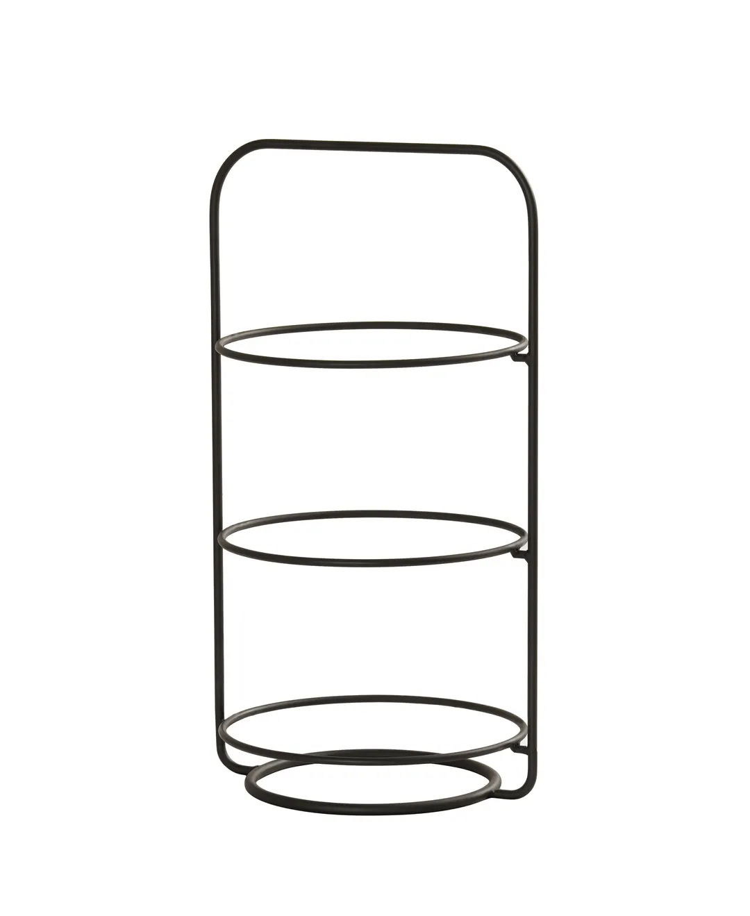 Cal-Mil 25204-10-13 Logan Plate Display Stand, 11.75" Round, 3-Tier, Wire Frame, Black