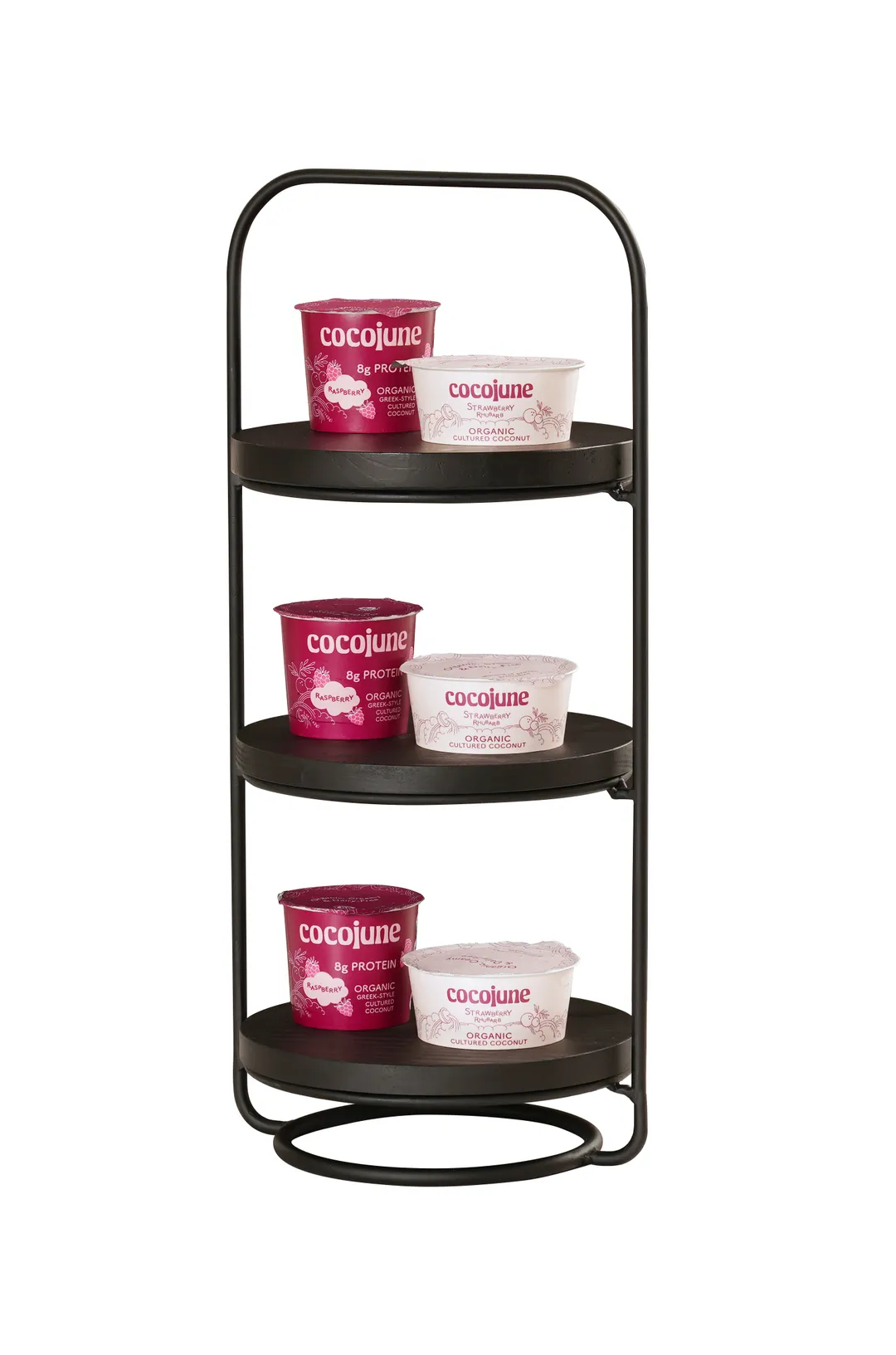 Cal-Mil 25204-8-13 Logan Plate Display Stand, 9.25" Round, 3-Tier Wire Frame, Black