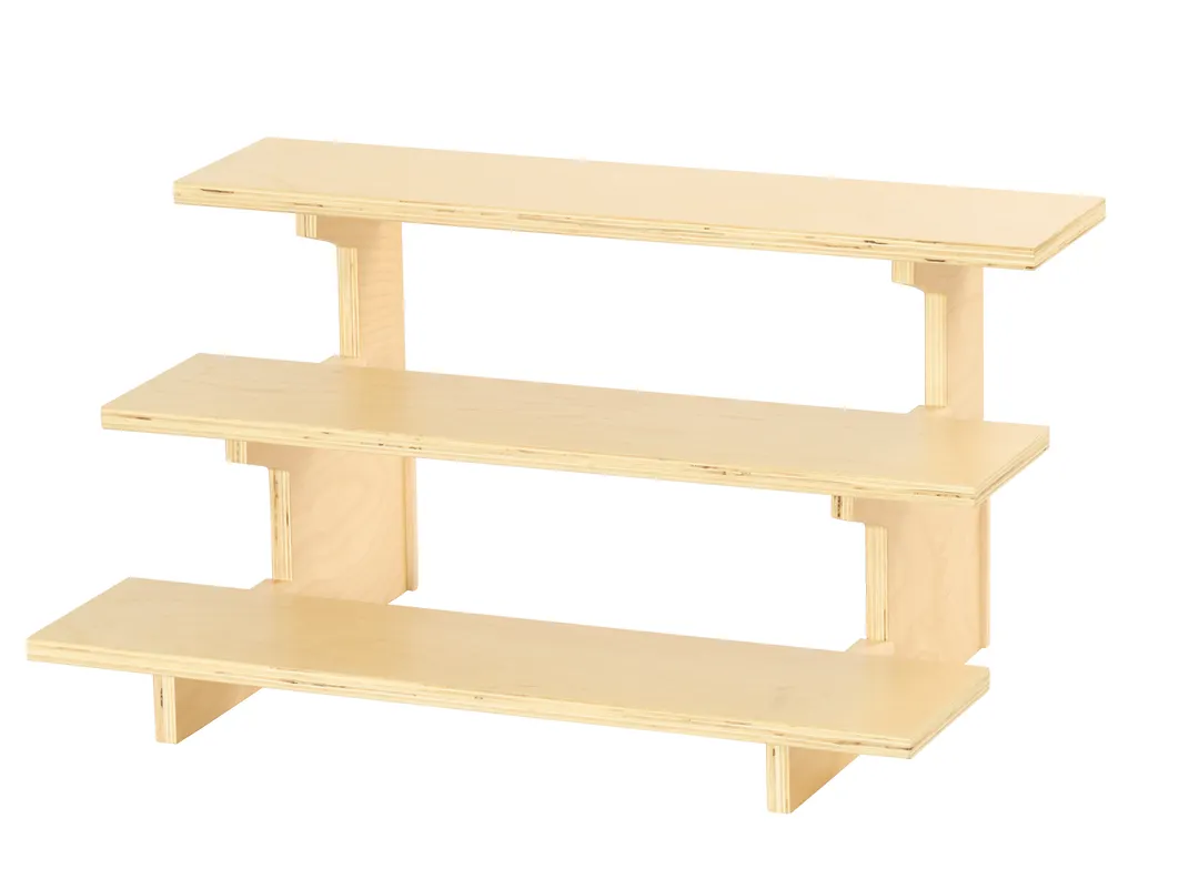 Cal-Mil 25230-93 Tiered Display Stand, 3-Tier Modular Wood, 29" x 18.5" x 15.25" H, Natural