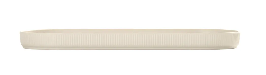 Cal-Mil 26107-208-103 Oval Melamine Serving Platter, 20" x 8" x 1.5" Matte Ivory