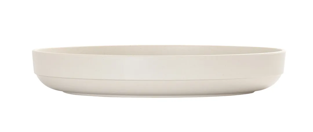 Cal-Mil 26121-14-133 Isla Round Melamine Platter, 14" x 14" x 2.25" H, Matte White Ivory