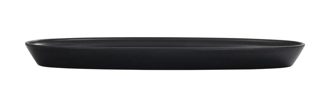 Cal-Mil 26143-618-13 Oval Matte Black Melamine Serving Platter, 18" Diameter, 1.5" Height