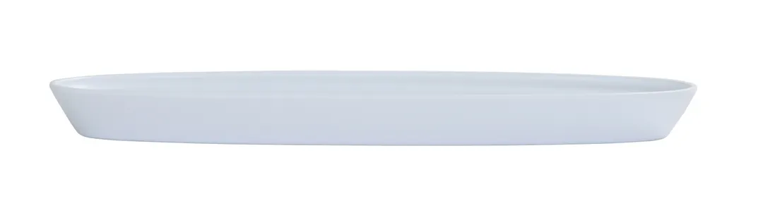 Cal-Mil 26143-618-15 Oval Melamine Cove Platter, 18" x 6" x 1.5" Matte White Serving Tray