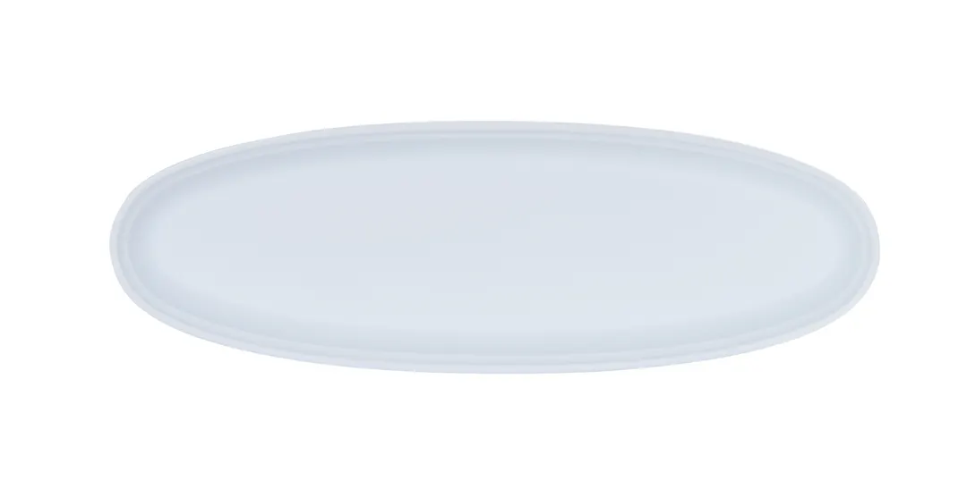 Cal-Mil 26143-618-15 Oval Melamine Cove Platter, 18" x 6" x 1.5" Matte White Serving Tray