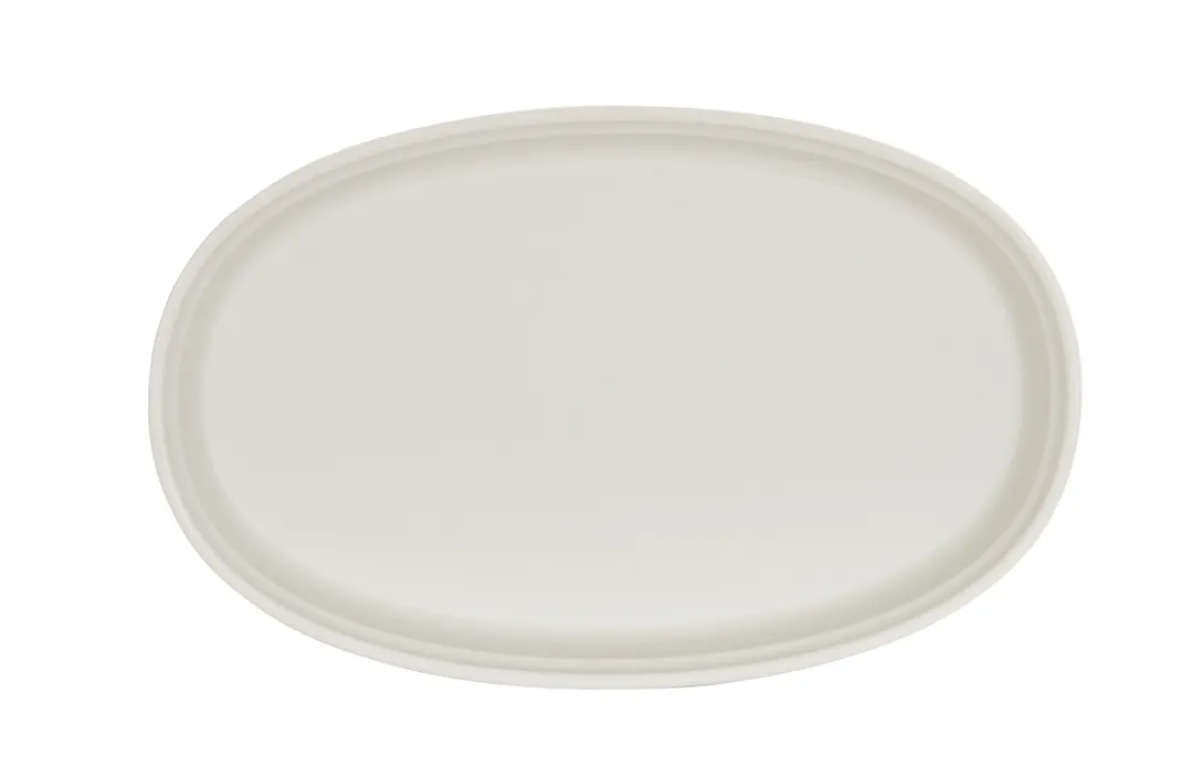 Cal-Mil 26143-711-103 Oval Melamine Serving Platter, 11" x 7" x 1.5" Matte Ivory, 11" Size, Plastic Tray