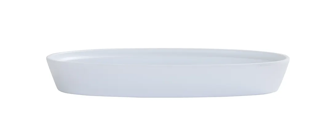 Cal-Mil 26143-711-15 Oval Melamine Serving Platter, 11" x 7" x 1.5" Matte White Cove Design