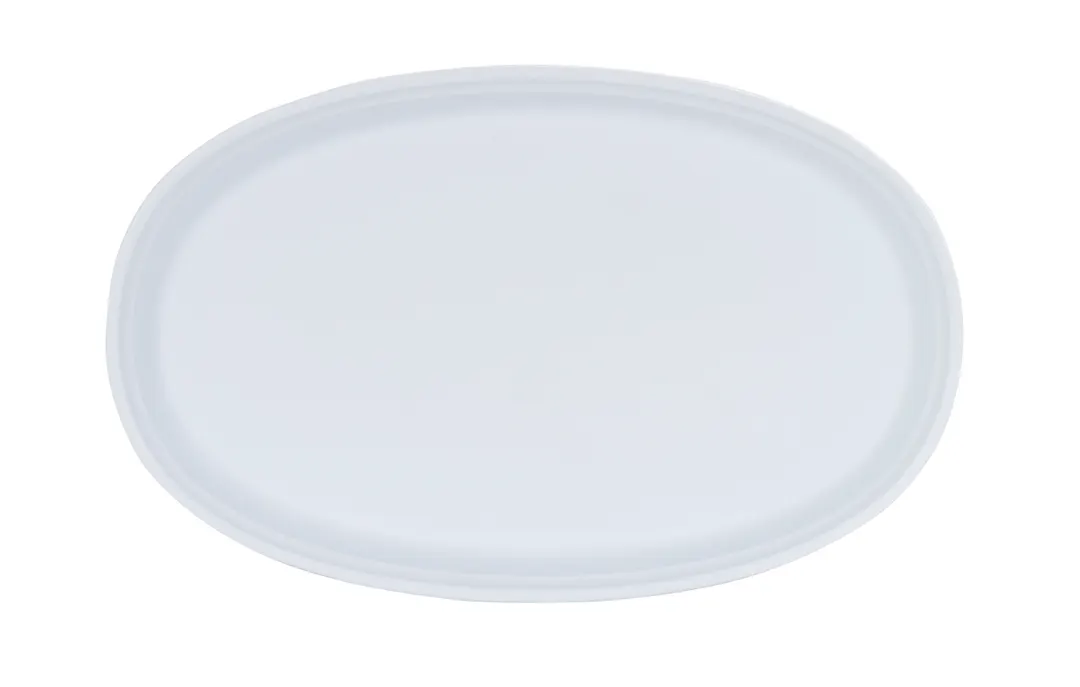 Cal-Mil 26143-711-15 Oval Melamine Serving Platter, 11" x 7" x 1.5" Matte White Cove Design