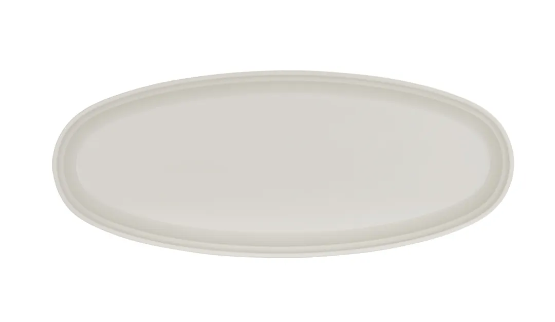 Cal-Mil 26143-922-103 Oval Melamine Cove Platter, 22" x 9" x 1.5" H, Matte Ivory