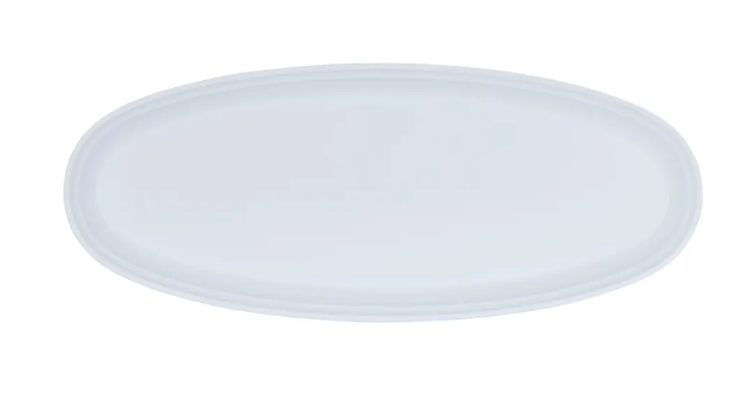 Cal-Mil 26143-922-15 Oval Melamine Serving Platter, 22" x 9" x 1.5" Matte White Cove Design