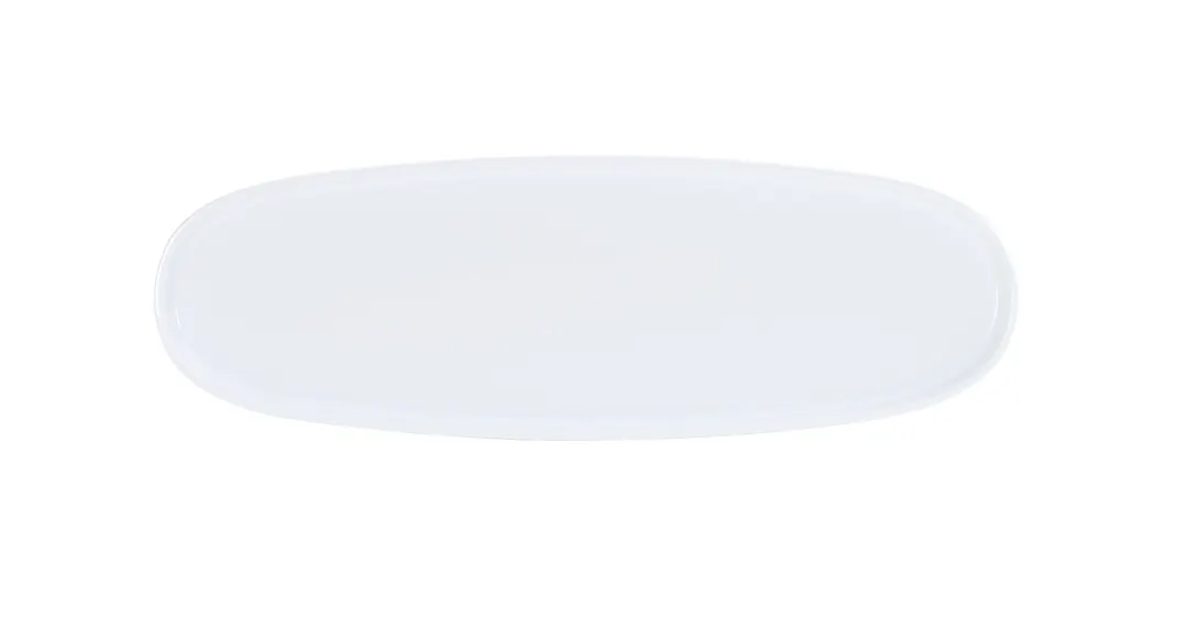 Cal-Mil 26152-618-15 Selene Oval Melamine Platter, 18" White Matte Glossy, 6" x 18" x 1"