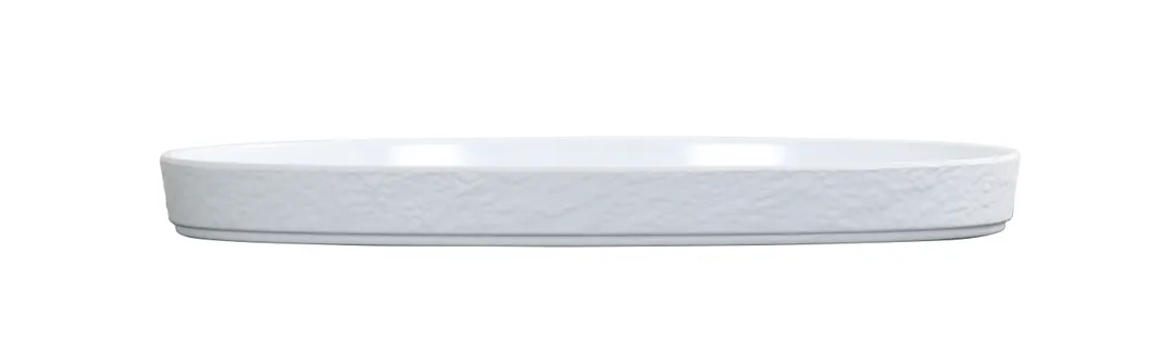 Cal-Mil 26152-711-15 Selene Oval Melamine Serving Platter, 7" x 11" x 1" White Matte Glossy