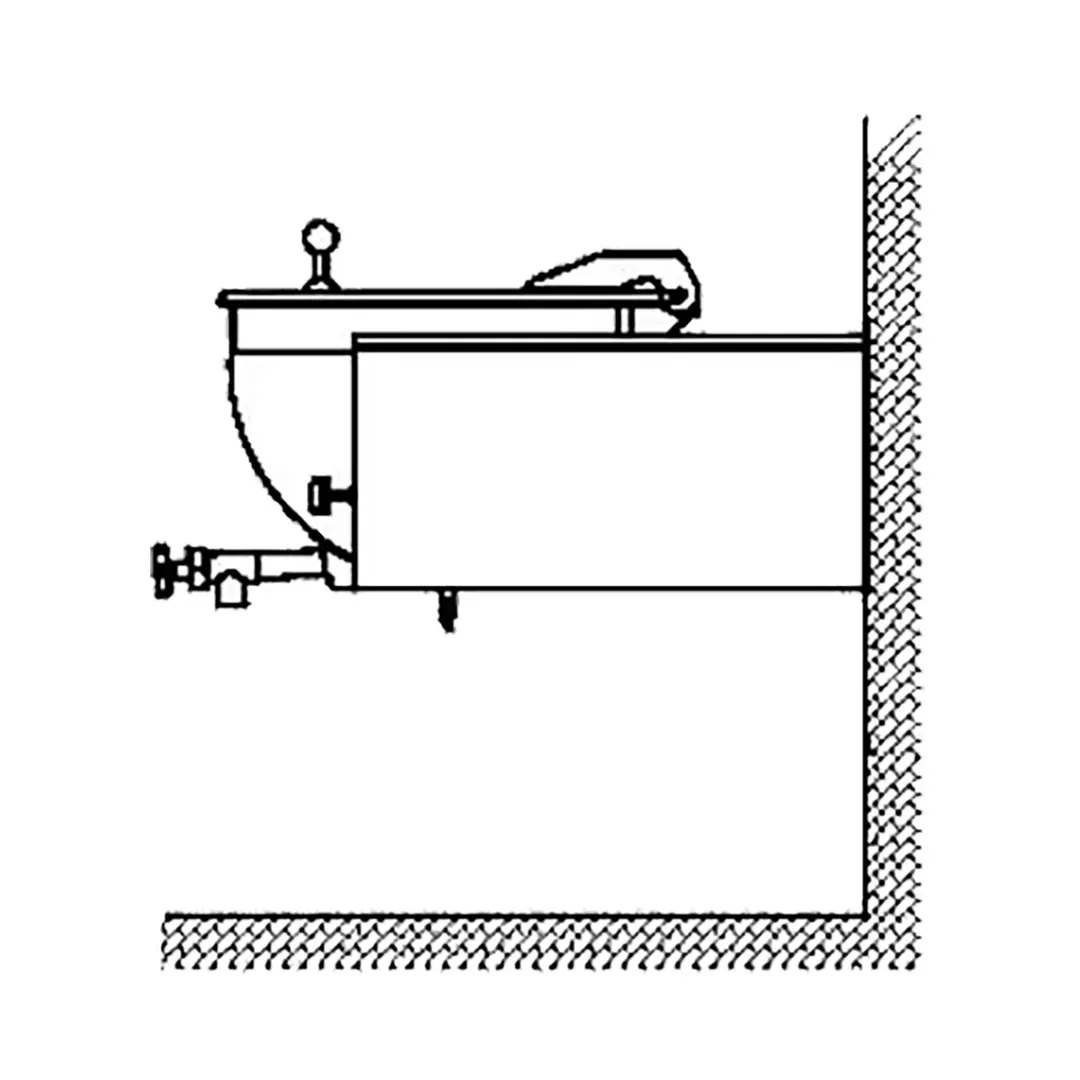 Legion LSWC-25 25 Gallon Wall-Mount Stationary Full Steam Jacketed Direct Steam Kettle, Wall-Console