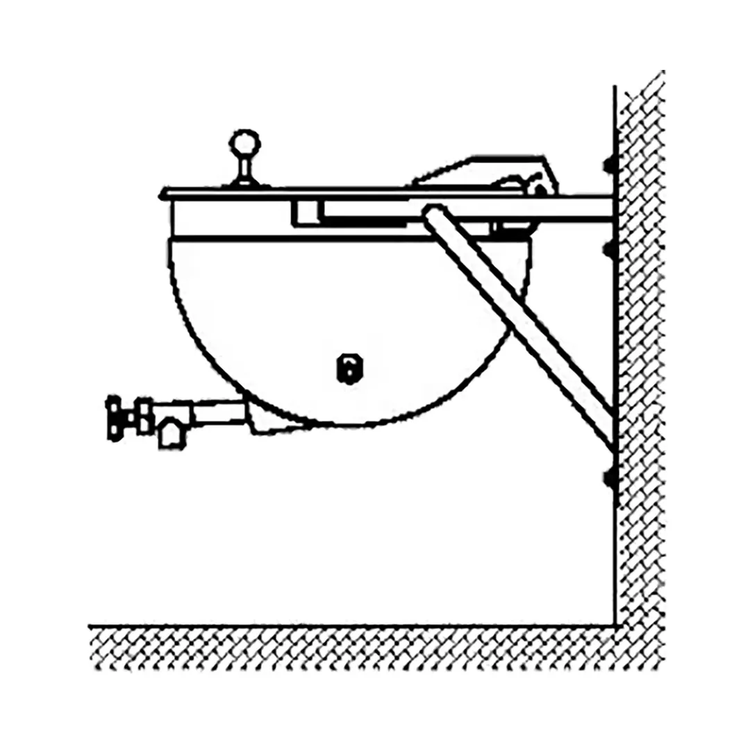 Legion LSWT-20 20 Gallon Wall Mount Stationary Full Steam Jacketed Direct Steam Kettle, Wall Bracket
