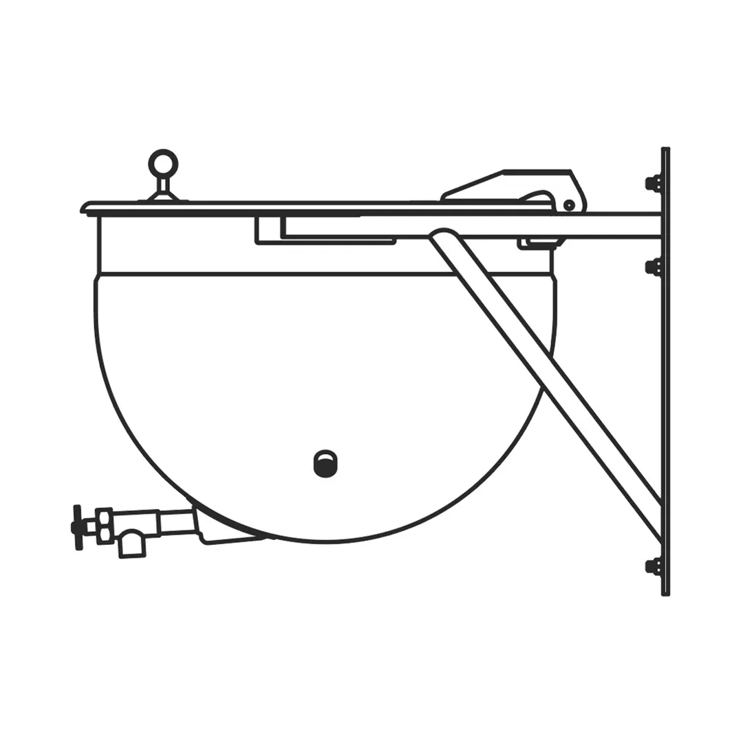 Legion LSWT-40 40 Gallon Wall Mount Stationary Full Steam Jacketed Direct Steam Kettle, Wall-Bracket