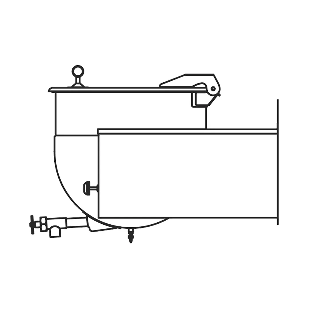 Legion LTWC-20 20 Gallon Wall Mount Stationary 2/3 Steam Jacketed Direct Steam Kettle, Wall Console