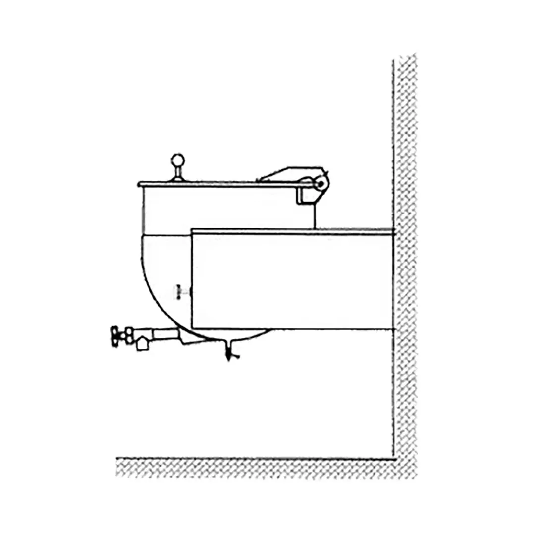 Legion LTWC-60 60 Gallon Wall Mount Stationary 2/3 Steam Jacketed Direct Steam Kettle, Wall Console
