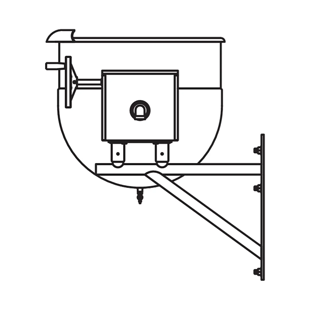 Legion TWWT-20 20 Gallon Wall Mount Tilting 2/3 Steam Jacketed Direct Steam Kettle, Wall-Bracket