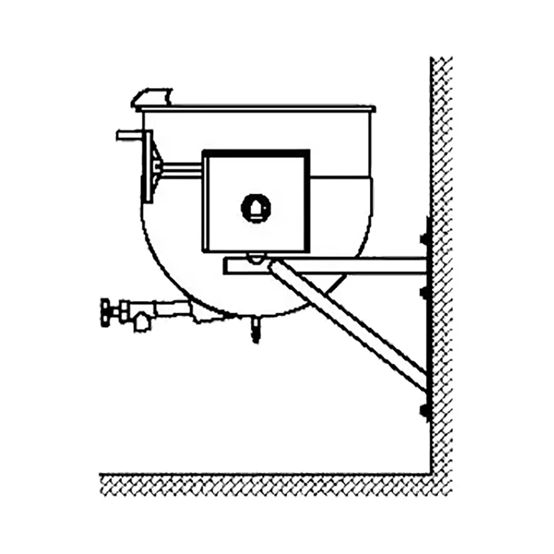 Legion TWWT-30 30 Gallon Wall Mount Tilting 2/3 Steam Jacketed Direct Steam Kettle