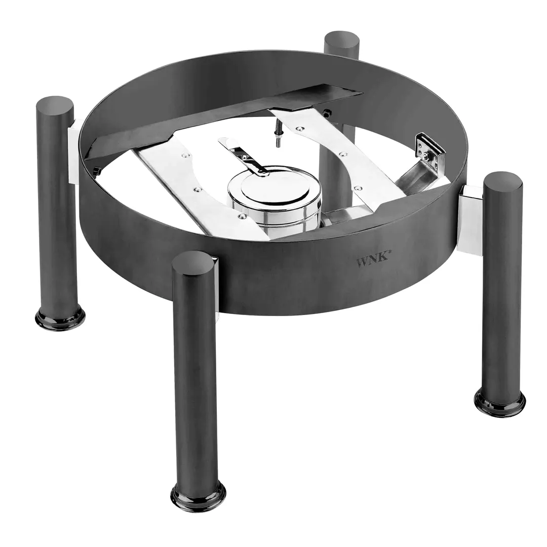 Steelite 5670S586 Round 5 1/2 QT Chafing Stand With Fuel Holder, Black, 13.4" x 14.8" x 9" - 1/Case