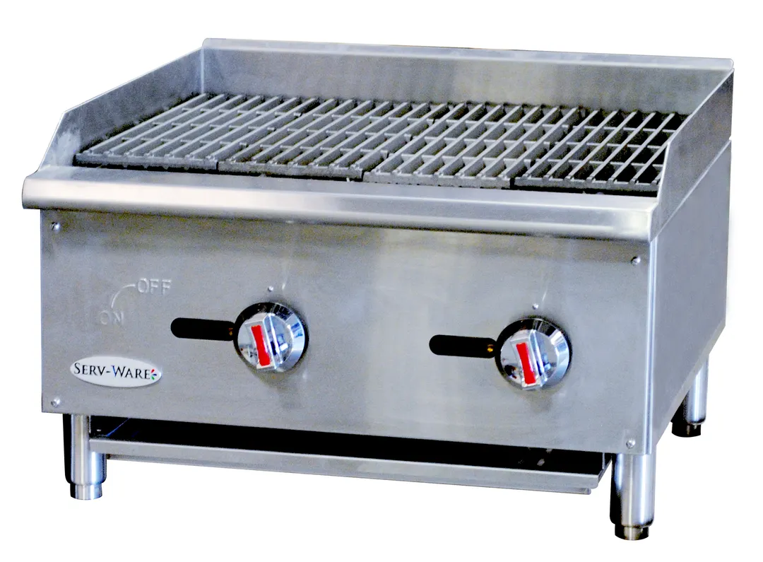 Serv-Ware SCBS-24-LP Floor Model Gas Griddle / Charbroiler