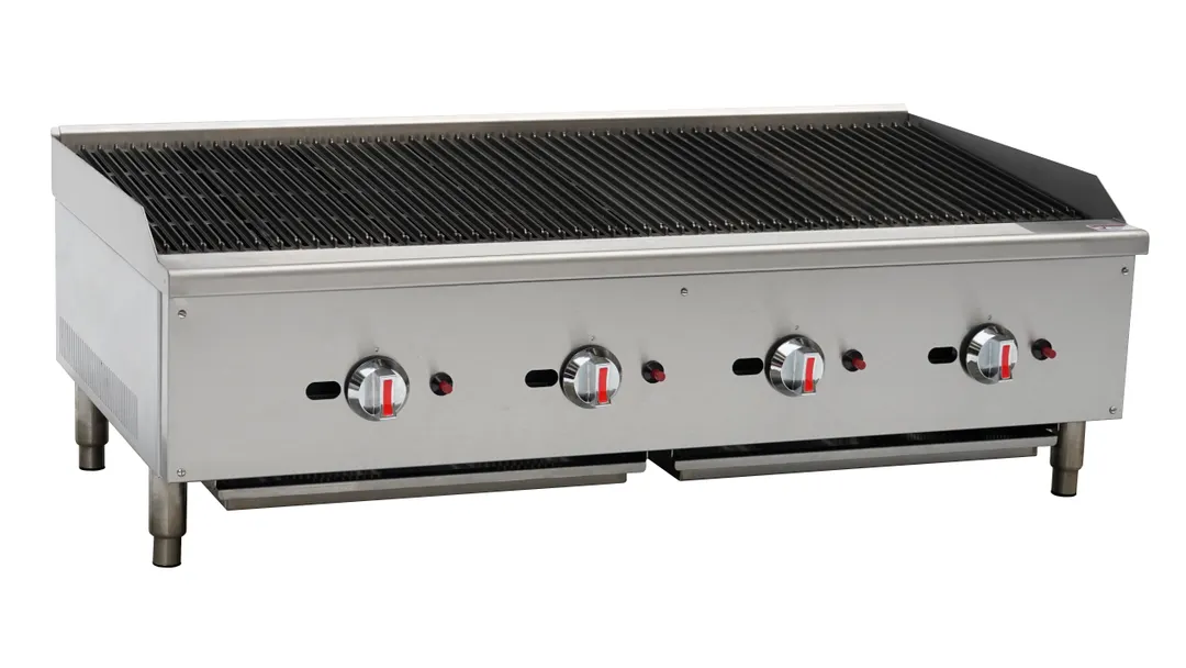 Serv-Ware SCBS-48-LP Floor Model Gas Griddle / Charbroiler