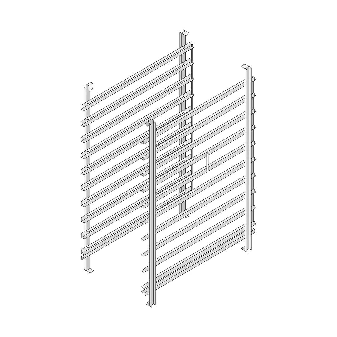 RATIONAL 60.11.550 Hinging Rack Type 101, (10) Supporting Rails, 2-5/8" Spacing