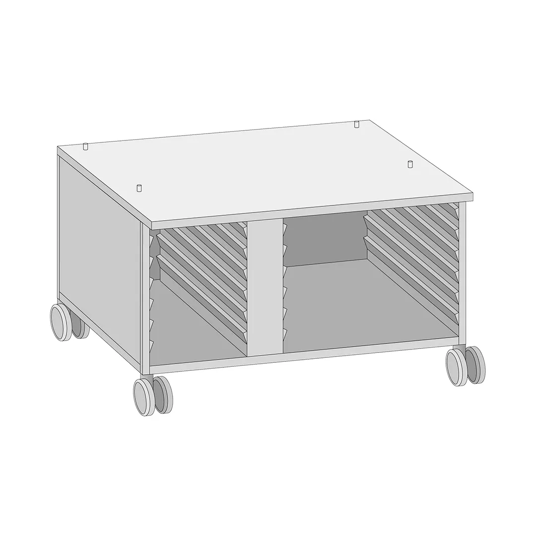 RATIONAL 60.30.340 Us Iii Mobile Oven Stand, 14 Supporting Rails, Side Panels