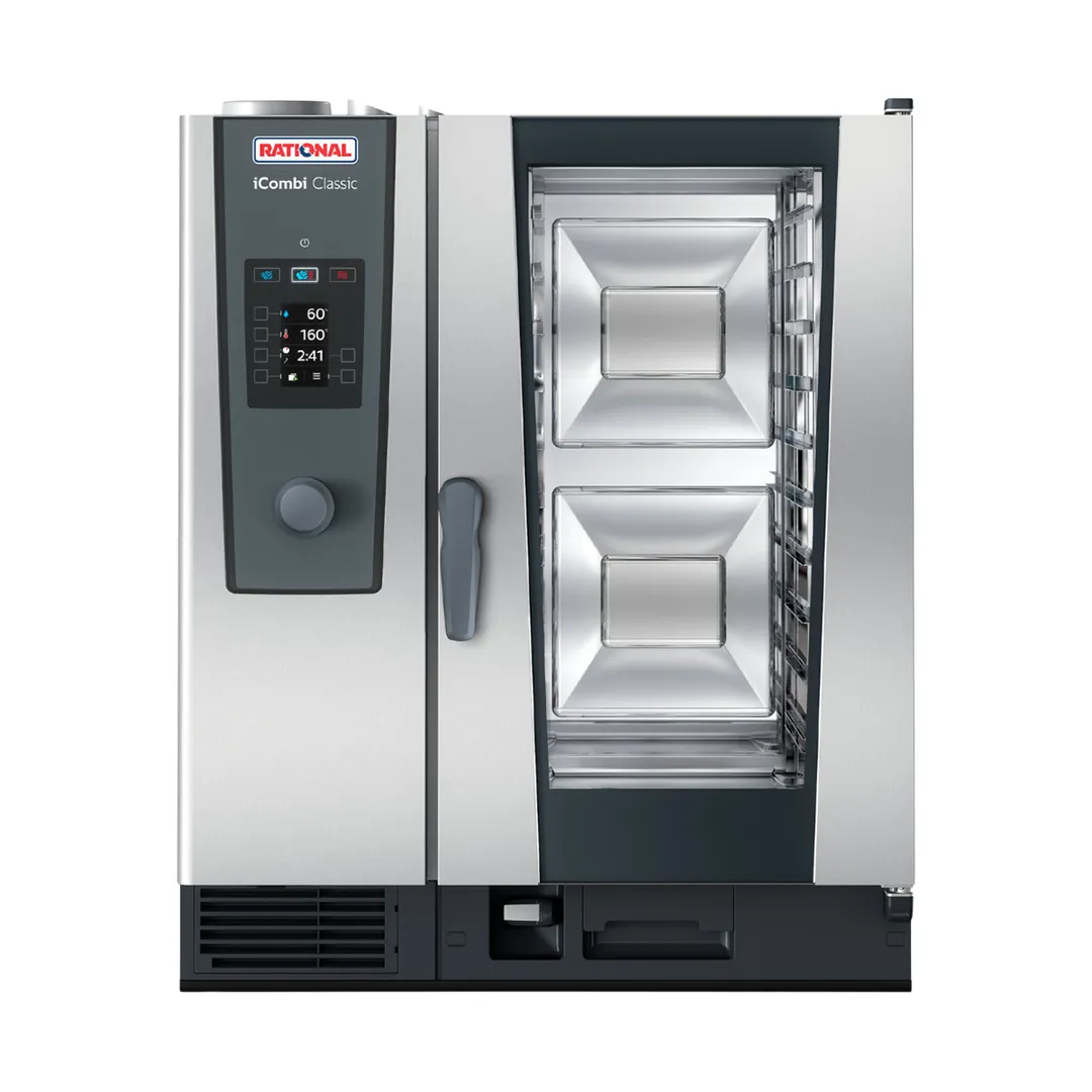 RATIONAL ICC 10-HALF NG 208/240V 1 PH Half Size 10 Pan Natural Gas Combi Oven w/ Steam Generator, 83.500 BTU