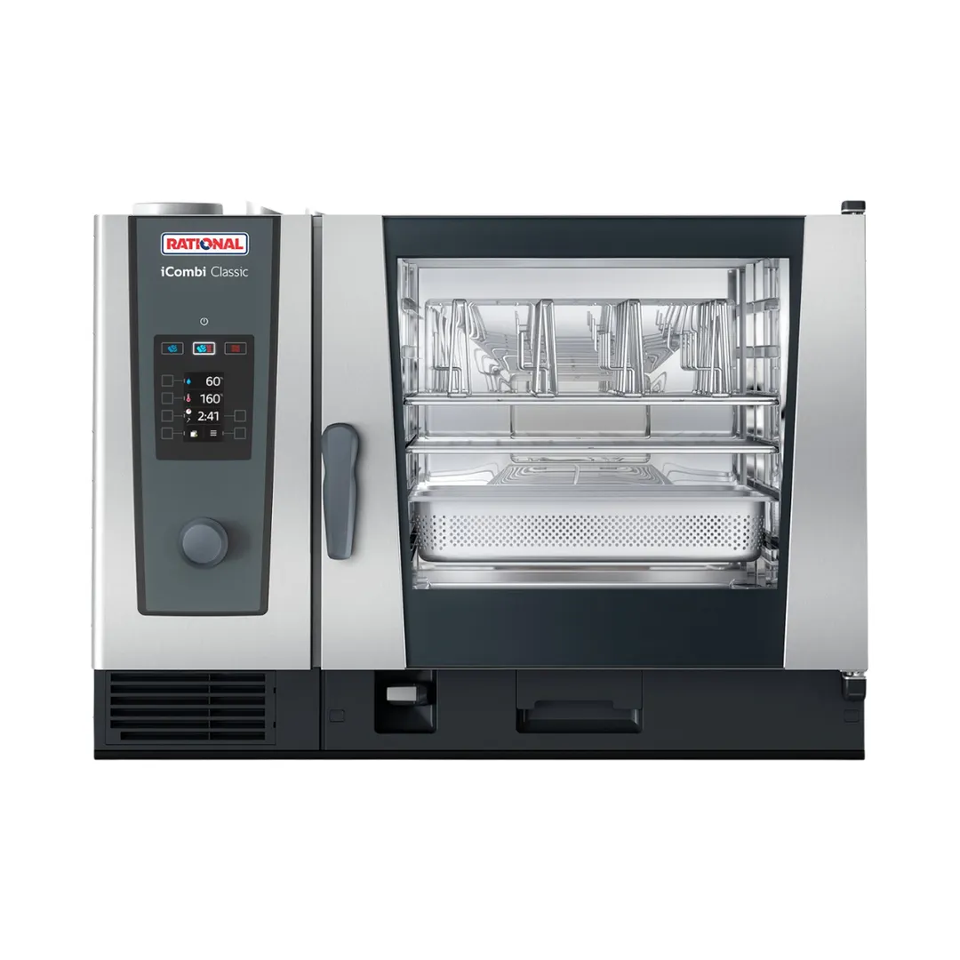 RATIONAL ICC 6-FULL NG 208/240V 1 PH Full Size 6 Pan Natural Gas Combi Oven w/ Steam Generator, 106.500 BTU