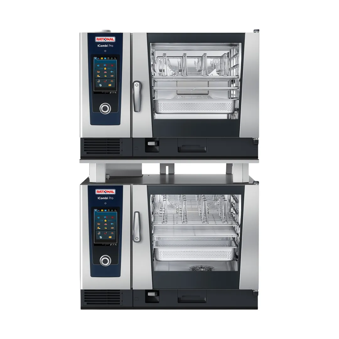 RATIONAL ICP 6-FULL ON 6-FULL NG Full Size 12 Pan Natural Gas Combi Oven w/ Touchscreen, Double Stacked, 213.000 BTU