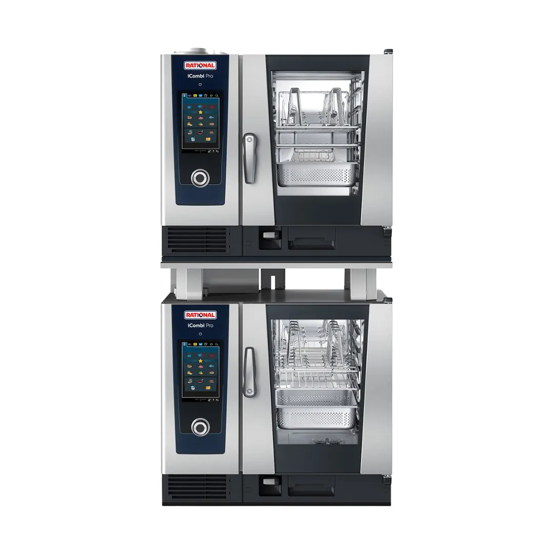 RATIONAL ICP 6-HALF ON 6-HALF NG Half Size Double Stacked 12 Pan Natural Gas Combi Oven w/ Touchscreen, 99.000 BTU
