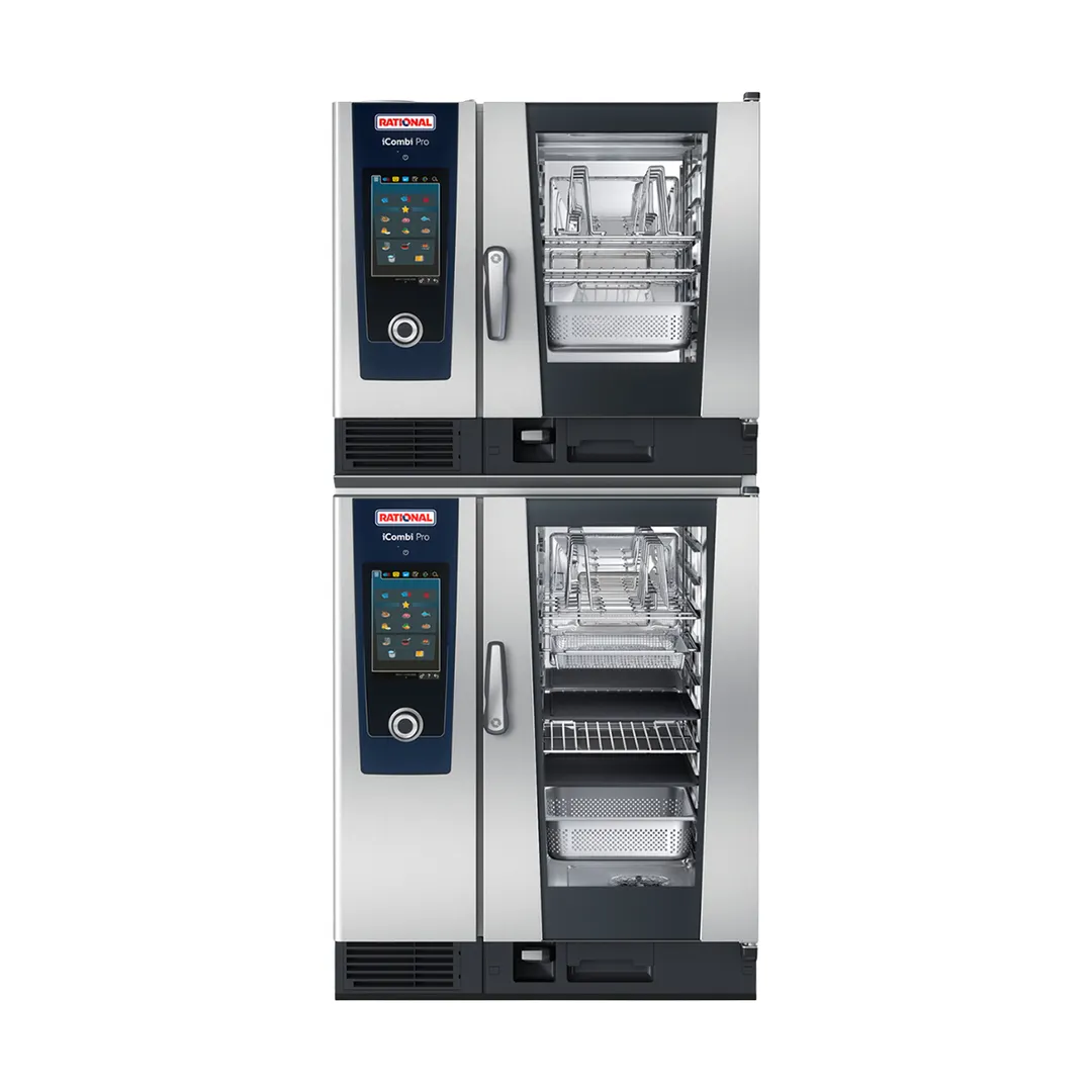 RATIONAL ICP 6-HALF ON 10-HALF E 208/240V 3 PH-QS Half Size Double Stacked Electric Combi Oven w/ 16 Pan, Programmable Controls
