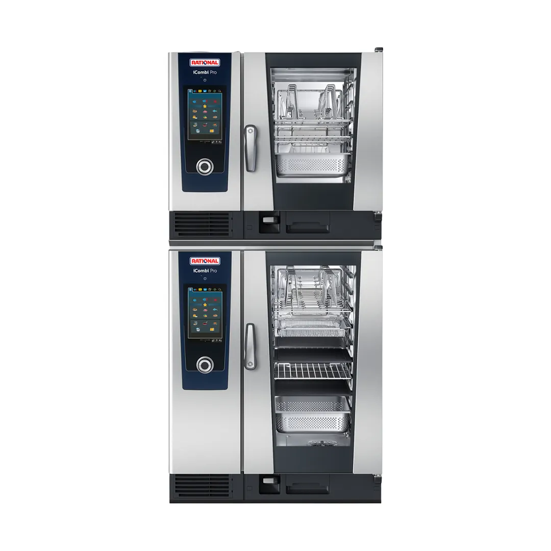 RATIONAL ICP 6-HALF ON 10-HALF E 208 3PH AD-QS Electric Double Stack Combi Oven, 16 Pan, 208V