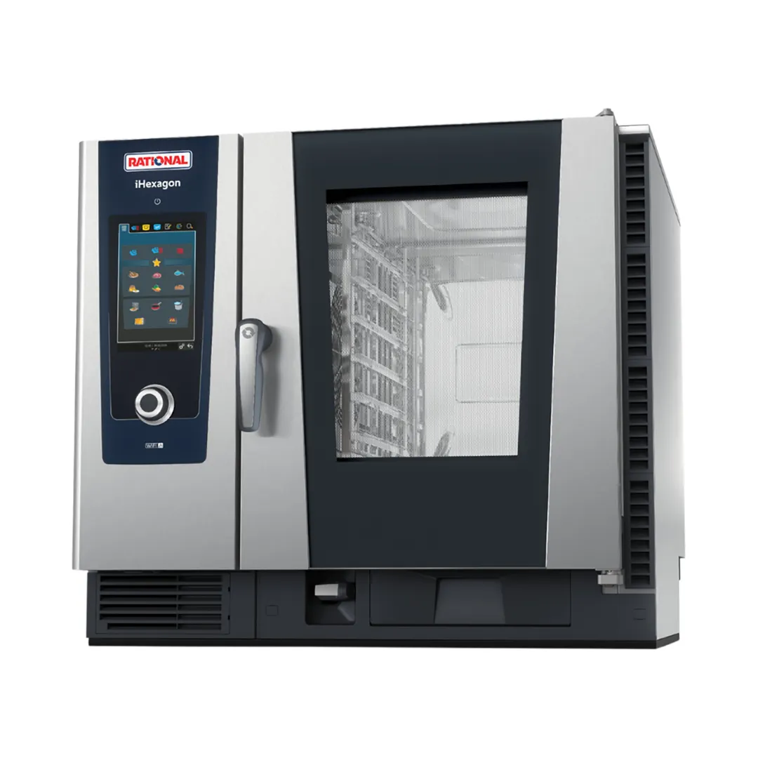 RATIONAL IHEXAGON 6-HALF E 208V 3PH Half Size 6 Pan Electric Combi Oven w/ Programmable Controls, Steam Generator