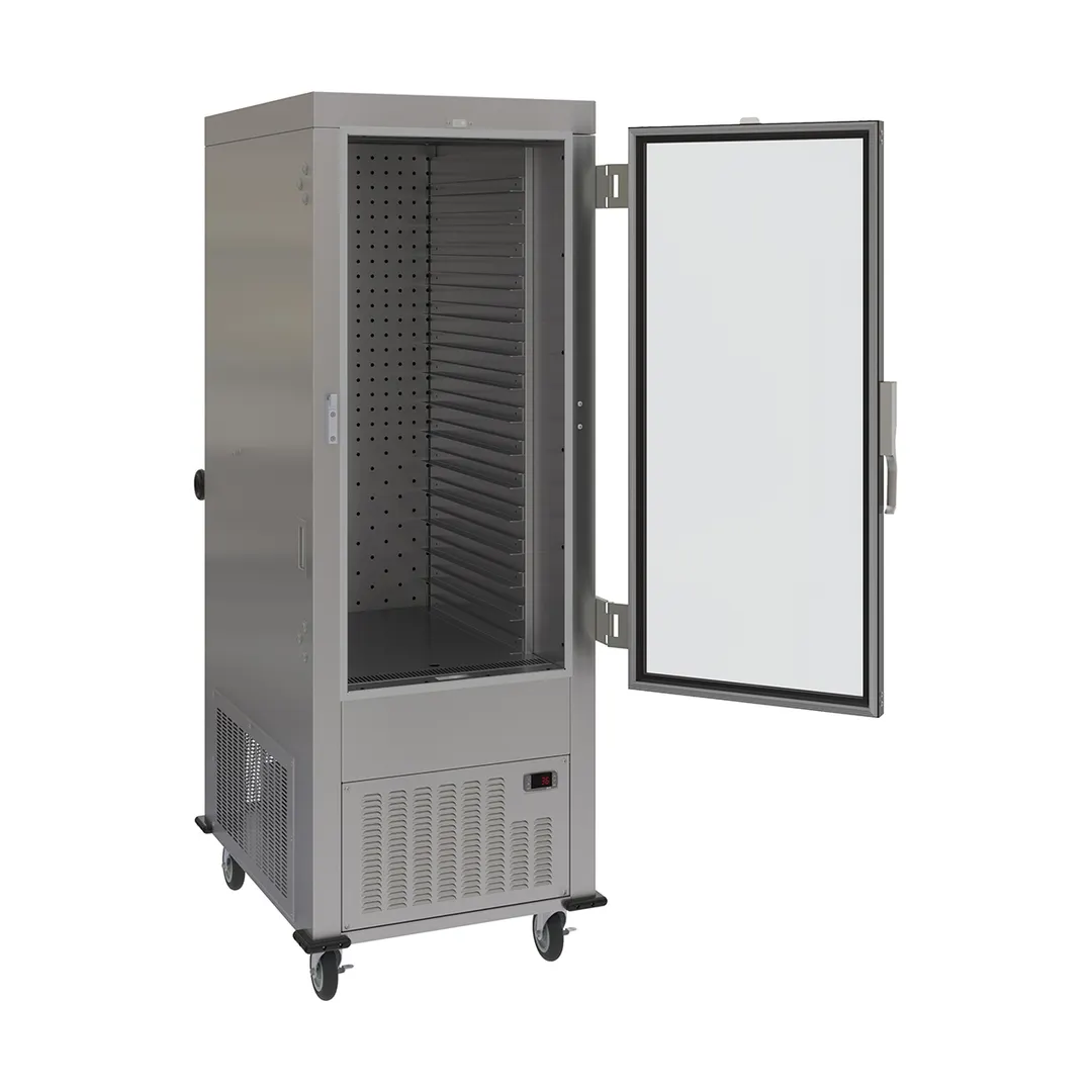 Dinex DXPACR15RCL 28" Glass Door Air Curtain Refrigerator, Bottom Mounted Self-Contained,  (15) 18" x 26" or (30) 14" x 18" Trays