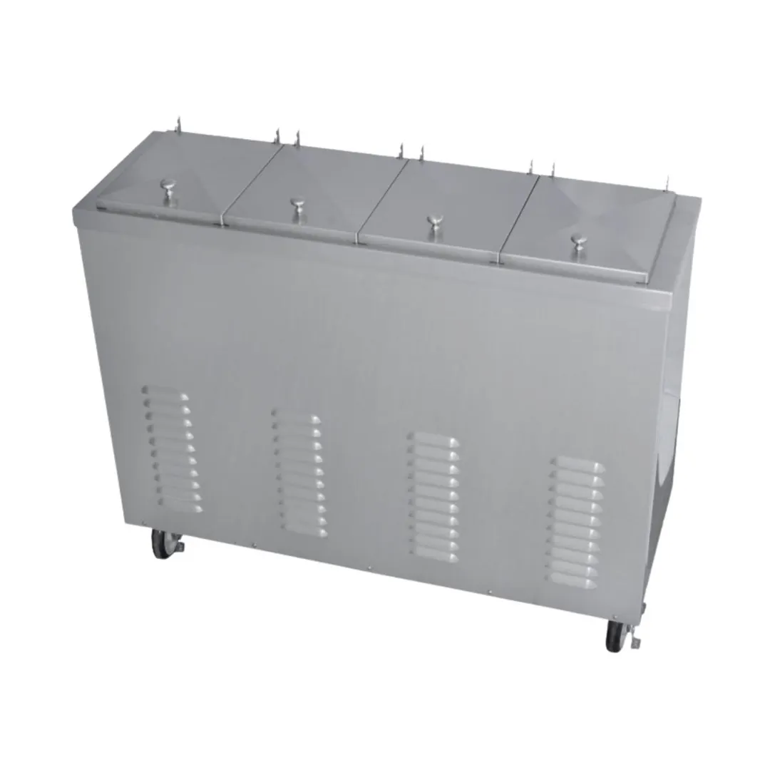 Stoelting MDC4-37-A Ice Cream Dipper, 4‑Hole, 44"W x 15"D x 36"H, Stainless 4x4.25‑Gal, 115V Casters