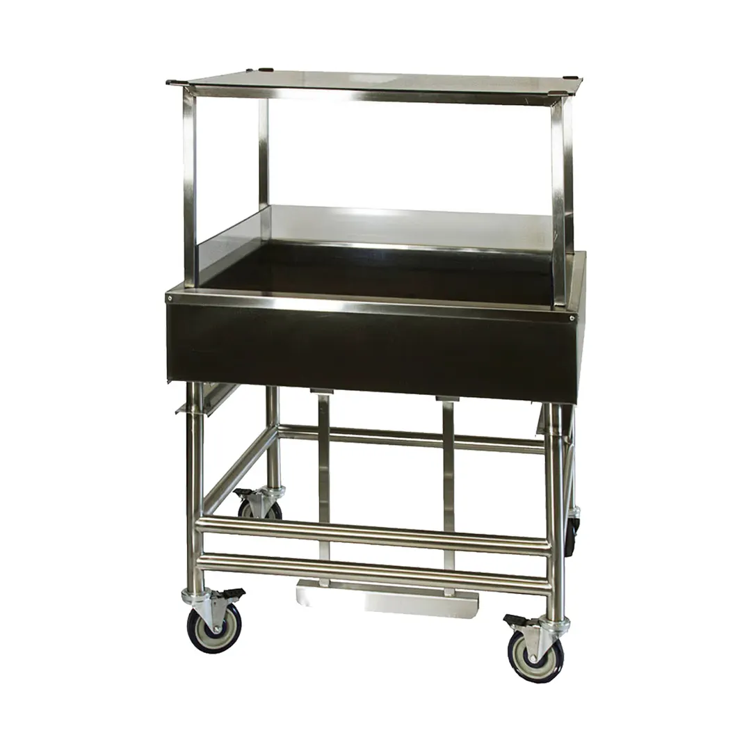 Winholt SSMIT-3636MLC-CAN-ADJ Adj. Insulated Display Table, 36"W×36"D×51-1/2"H, Ice/Canopy 4×5"