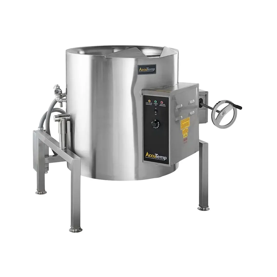 AccuTemp ALTWE-40 40 Gallon Floor Tilting 2/3 Steam Jacketed Electric Kettle, Quad-Leg, 208/240V