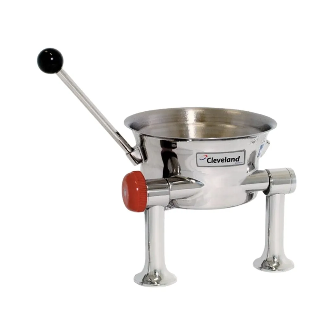 Cleveland KDT1T 0.5 Gallon Countertop Tilting 2/3 Steam Jacketed Direct Steam Kettle, Support Arm