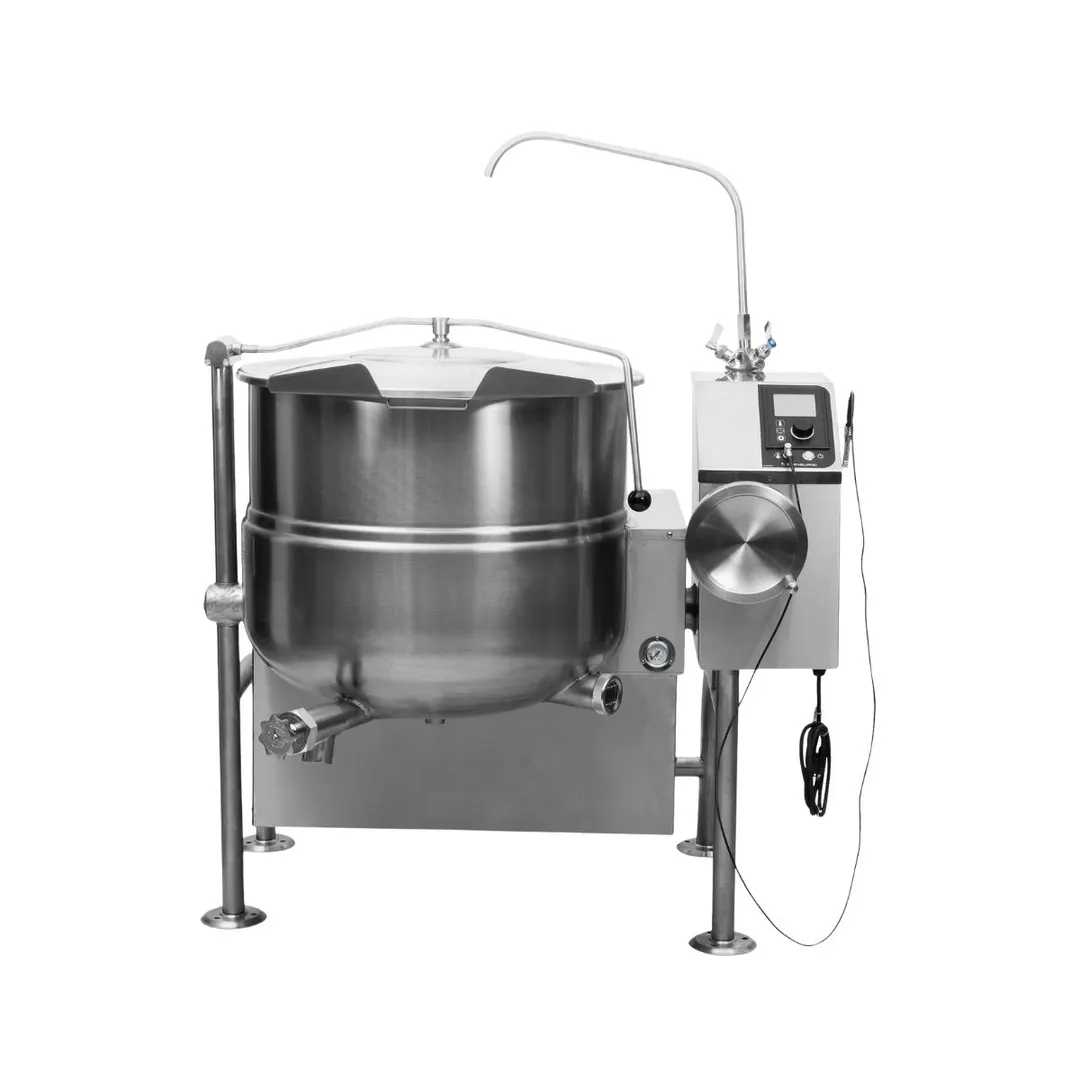 Cleveland KGL40T 40 Gallon Floor Tilting 2/3 Steam Jacketed Gas Kettle, Quad-Leg, 140.000 BTU