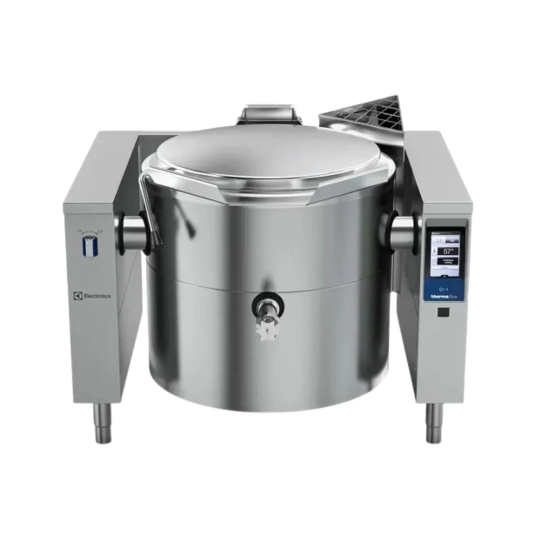 Electrolux Professional 587040 26 Gallon Floor Tilting Full Steam Jacketed Gas Kettle, Quad-Leg, 71.589 BTU