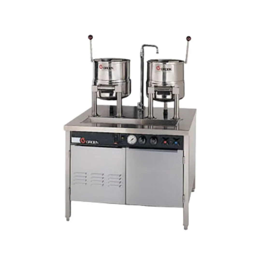 Groen 142839 10 Gallon Floor Tilting 2/3 Steam Jacketed Electric Kettle w/ 36" Cabinet Assembly