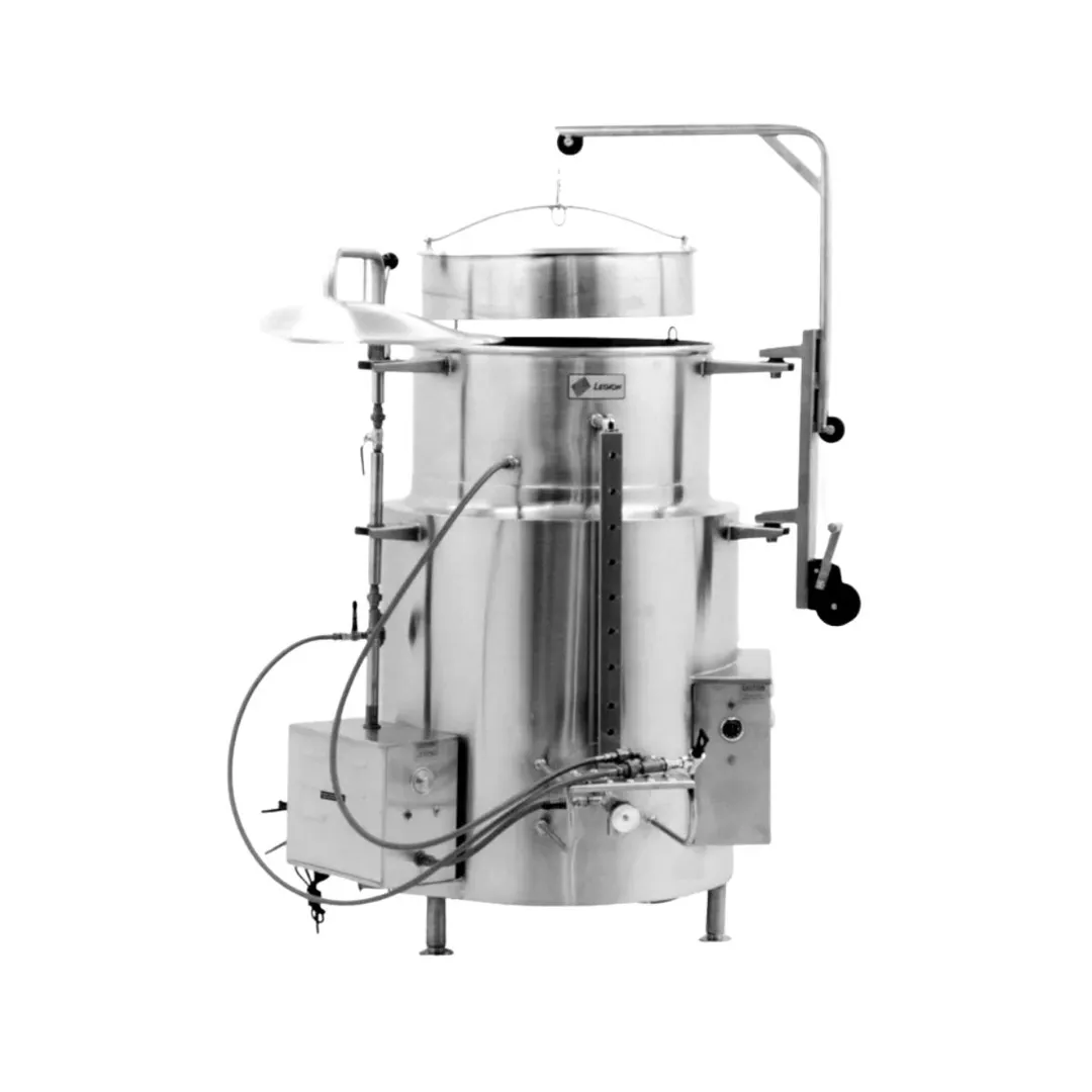 Legion LTCRG-100 100 Gallon Floor Stationary Full Steam Jacketed Gas Kettle, Leg Base, 125.000 BTU