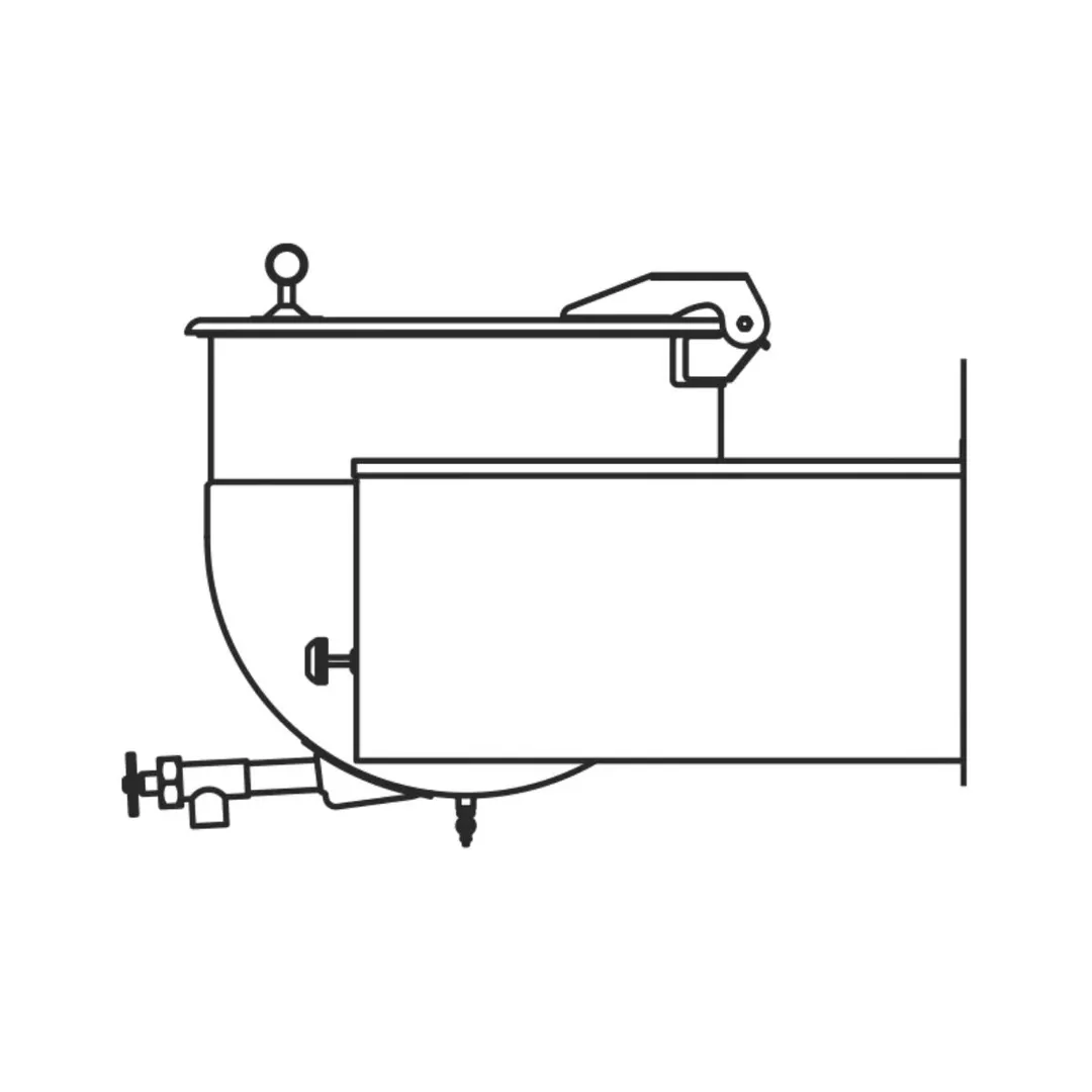 Legion LTWC-80 80 Gallon Wall Mount Stationary 2/3 Steam Jacketed Direct Steam Kettle, Wall Console