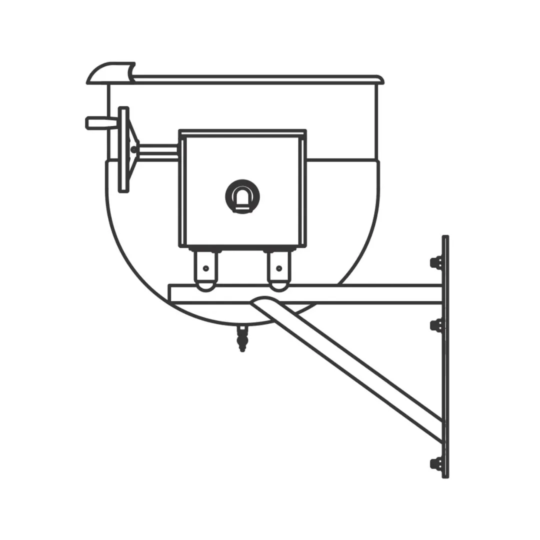 Legion TWWT-100MV 100 Gallon Wall Mount Tilting 2/3 Steam Jacketed Direct Steam Kettle w/ Mixer