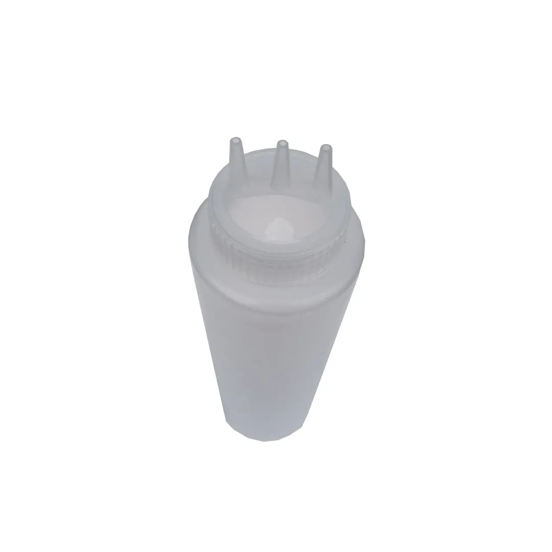 Concasse MCDV32TC - 32oz Clear Squeeze Bottle, Triple Tip, Clear Cap, Condiment Dispenser
