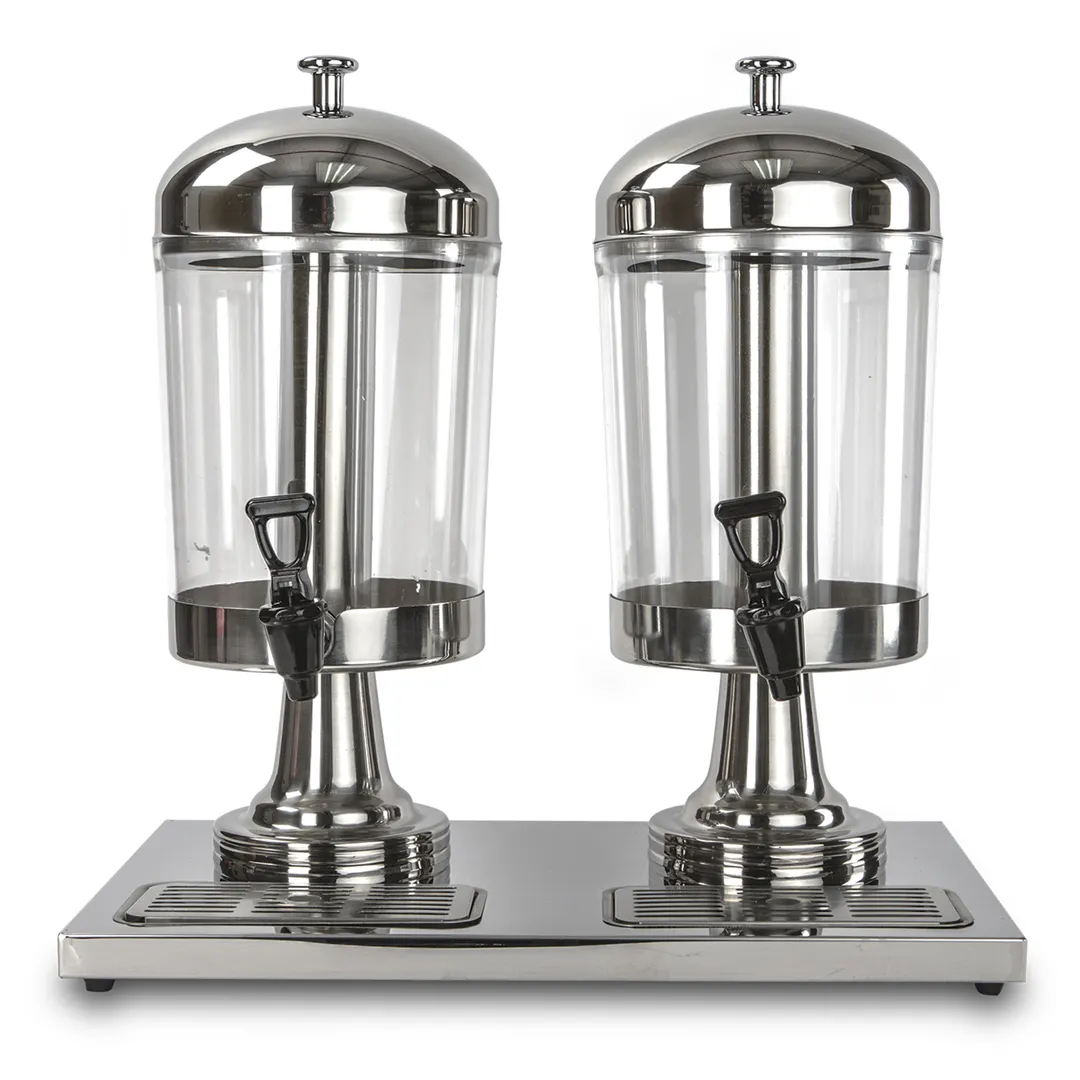 Concasse MCEQDJ16 Double Juice Dispenser, 8 Liter, Plastic Container, Metal Base
