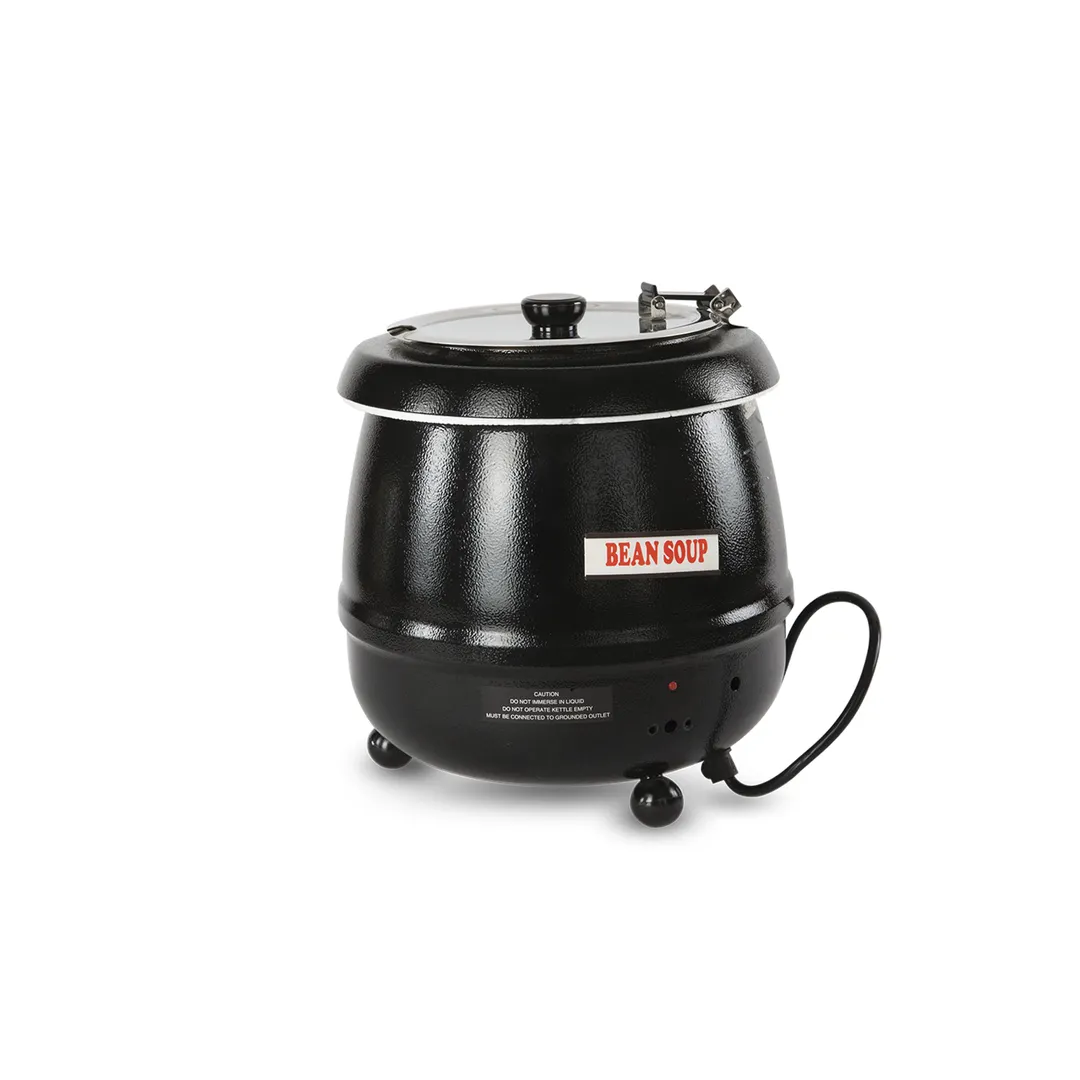 Concasse MCEQSOP Electric Soup Warmer, 120V, 400 Watts, Silver-Plated, Black, Lift-Off Cover